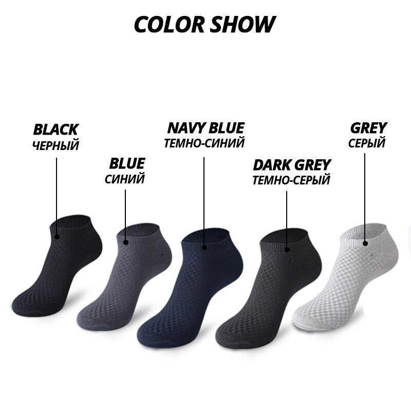 HSS 5Pairs/lot Men Socks Bamboo Fiber Short Ankle Socks High Quality Summer Winter Business Breathable Male Sock Meias Man Sox