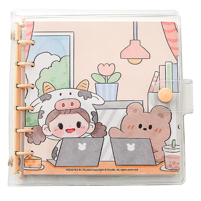 Cute girl square loose-leaf book #B2182