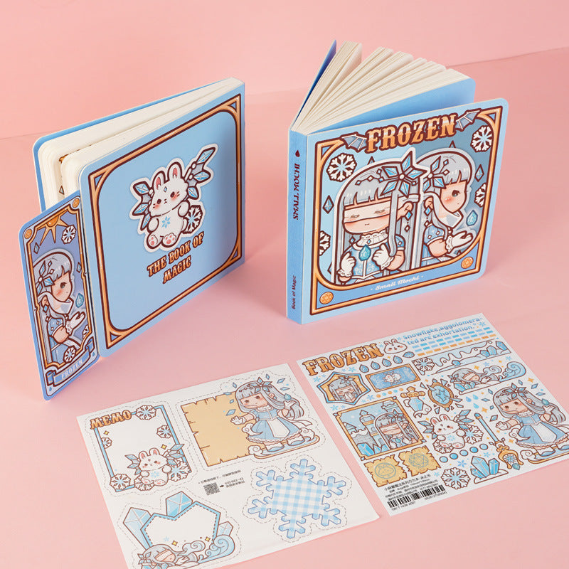 Frozen Mochi Magic Series Cute Girl Diary Grid Book with 2pcs Stickers #B9026