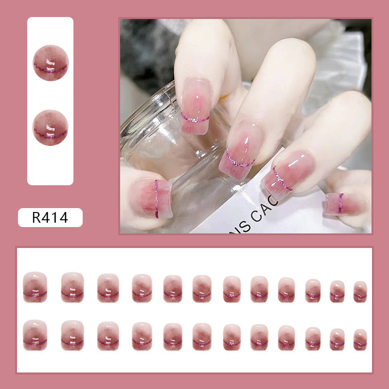 Purple Glitter Fragment Gradient Nail Patch #n7683