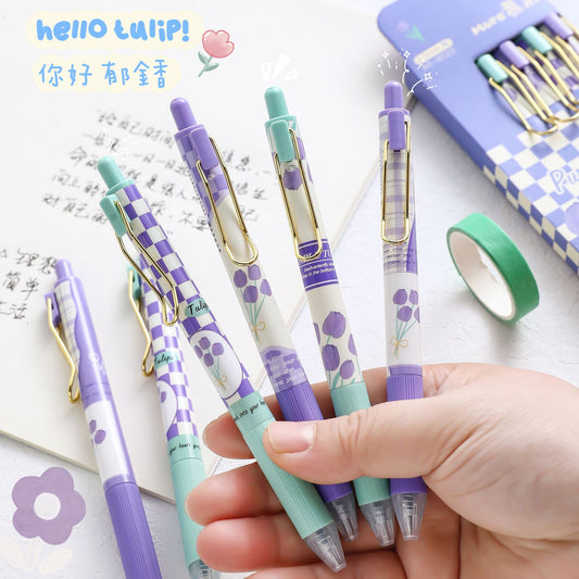 cute cartoon student black pen 4pcs/lot #p3466