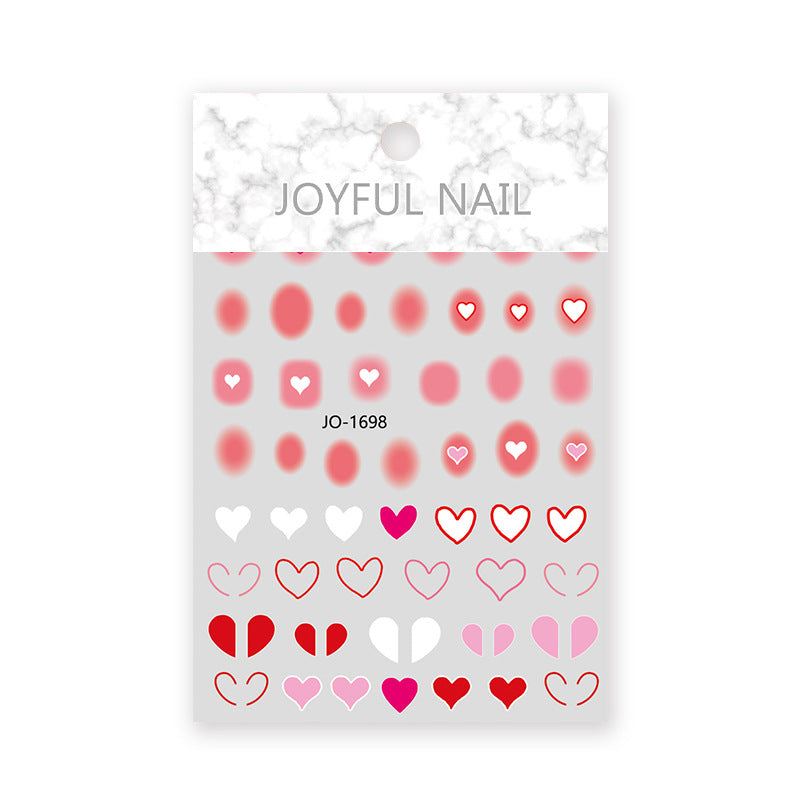 Peach Heart Love Small Pattern Gradient Nail Sticker #s2110