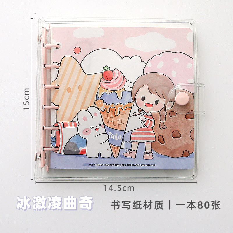 Cute girl square loose-leaf book #B2182