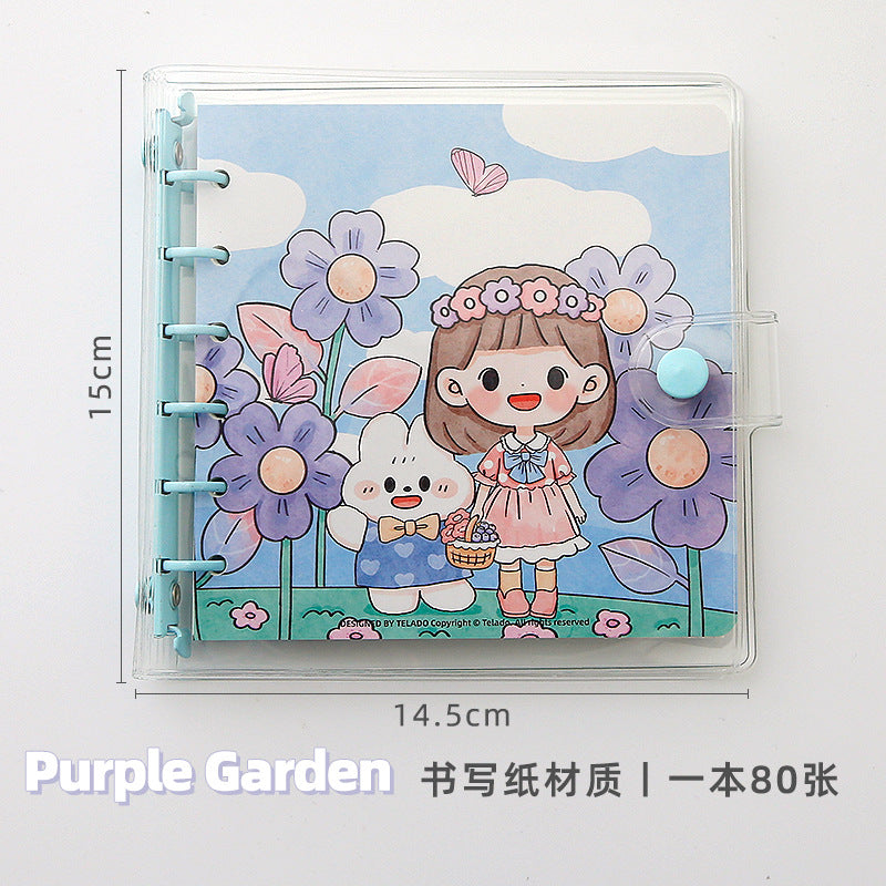 Cute girl square loose-leaf book #B2182