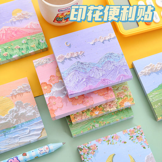 Landscape 3D Oil Stick Post-it Notes 80pcs#n2615