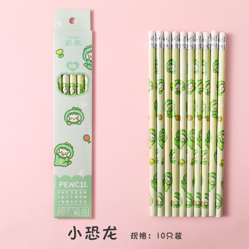 Writing drawing sketch pen student stationery HB pencil with eraser 10pcs/lot #p2496