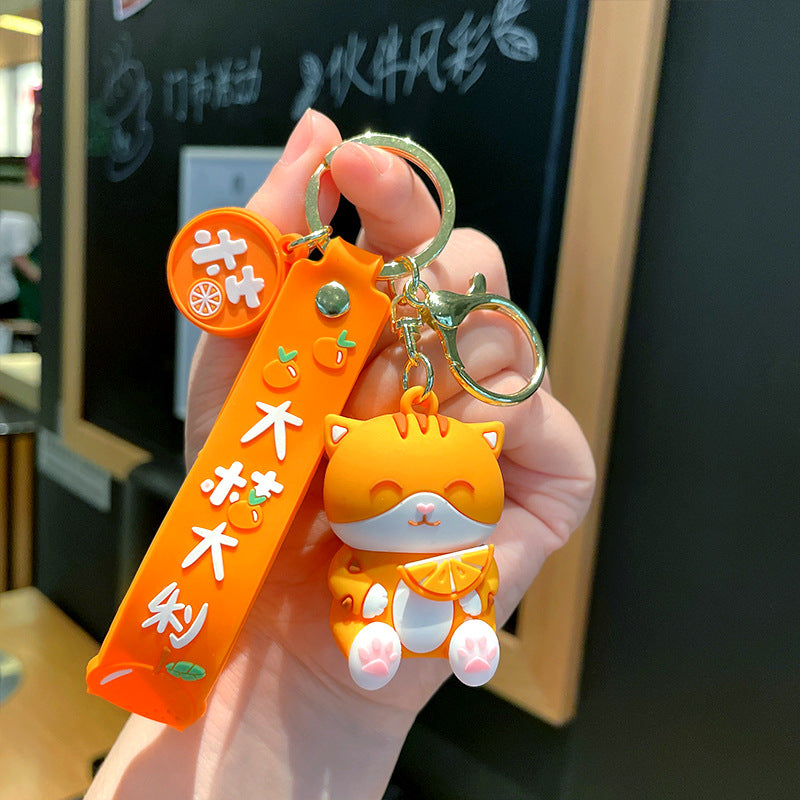 Cartoon orange cat doll keychain #K5898