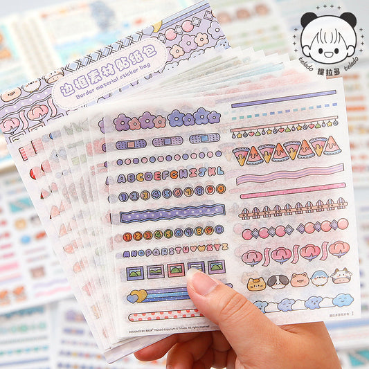 New border material hand account sticker #S4118