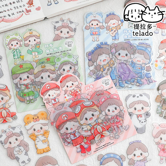 PET waterproof cute female hand account sticker #S7160