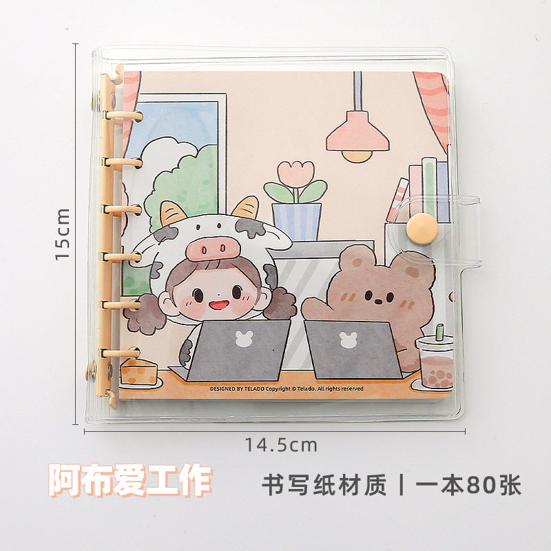 Cute girl square loose-leaf book #B2182