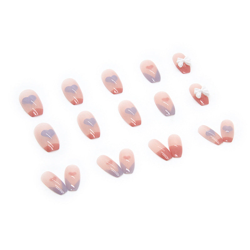 3D three-dimensional bow girl cute manicure false nails #N5754