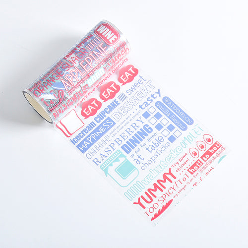 10cm*3m English alphabet transparent PET tape stickers #st3528