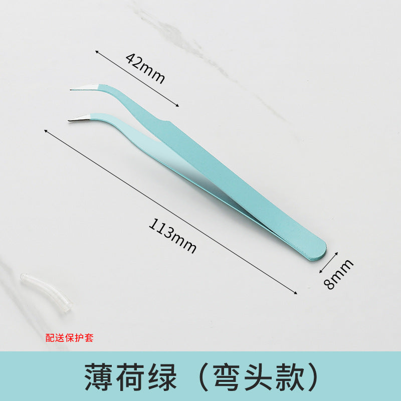 Macaron color tweezers hand account DIY stainless steel clip  #t9254