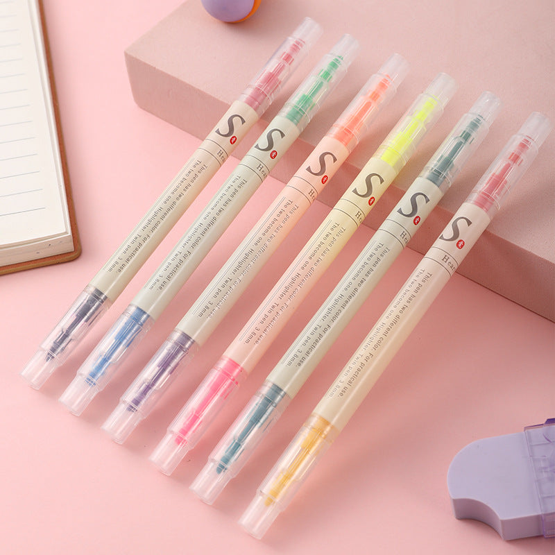 12 Color Syringe Highlighter double pen 6PCS/Lot #Pen12276