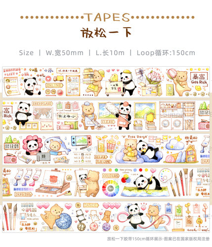 Cute Panda Stickers Pretty Washi Tapes Sticker #S8108