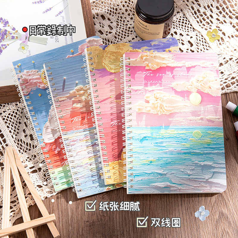 60 sheets/120 pages Oil painting coil book A5 notebook 4PCS/LOT #BK7732
