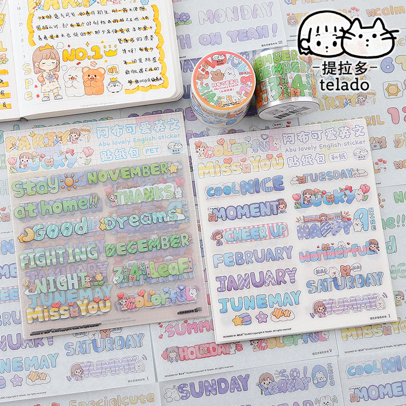 10Pcs/Lot English word stickers 5 Style #ST7178