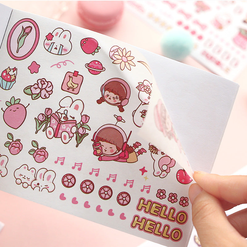 Cute cartoon girl hand account decoration landscaping material stickers #S5112