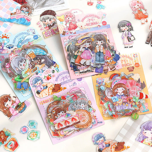 cute girl diy decoration material stickers #s9744