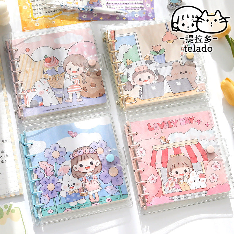 Cute girl square loose-leaf book #B2182