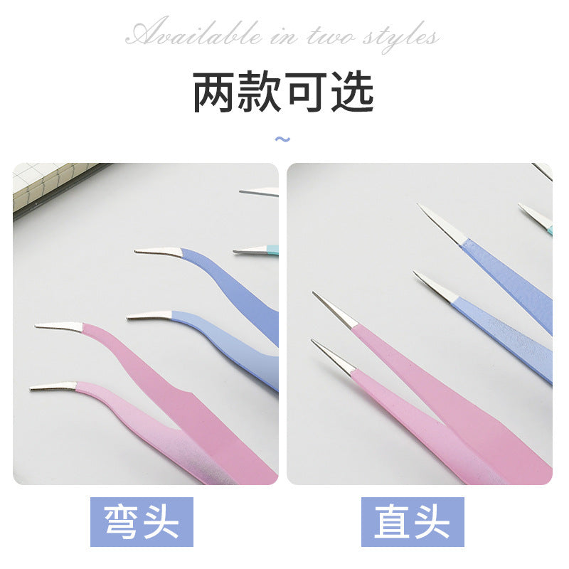 Macaron color tweezers hand account DIY stainless steel clip  #t9254