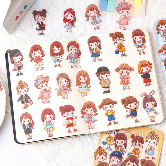 40 Pcs/Lot PET sticker 10 Girls Style cute cartoon waterproof decorative sticker #ST3145