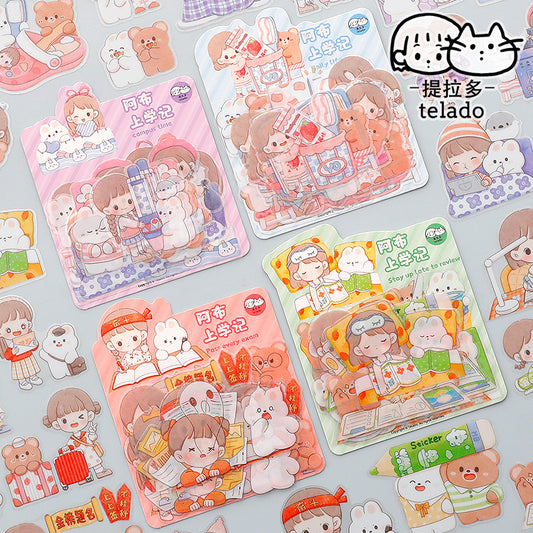 PET waterproof cute girl hand account sticker #S7156