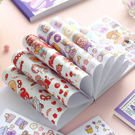 Cute cartoon girl hand account decoration landscaping material stickers #S5112