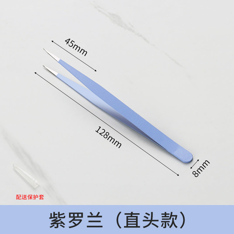 Macaron color tweezers hand account DIY stainless steel clip  #t9254