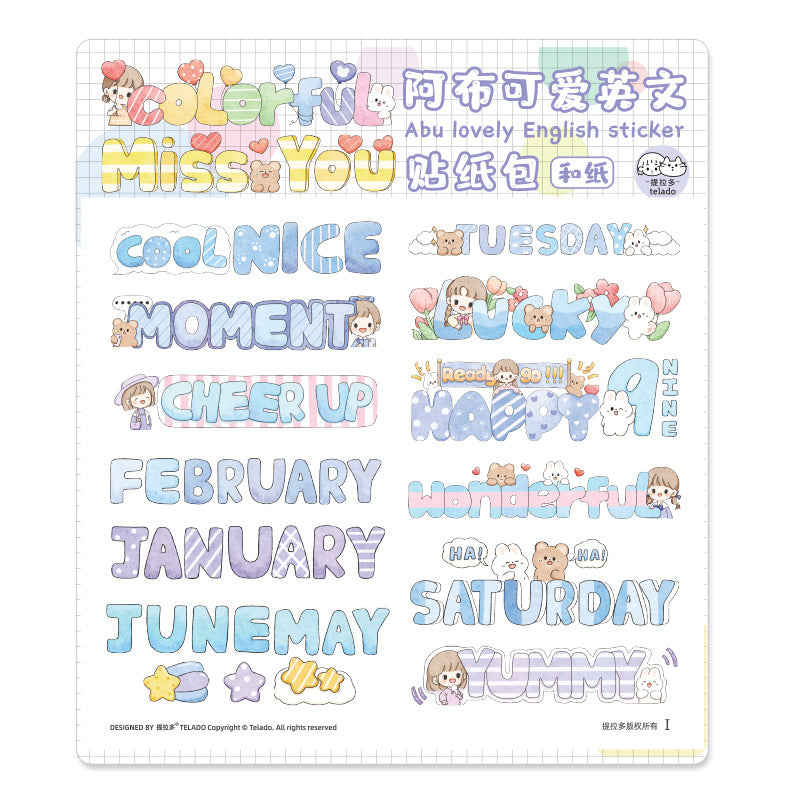 10Pcs/Lot English word stickers 5 Style #ST7178