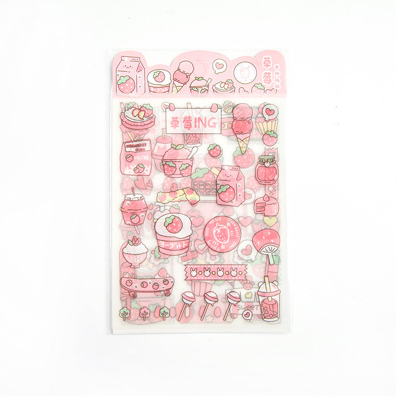 4sheets/lot Cute Cartoon PET Sticker Lovely Girls Scrapbooking Sticker Sheets Japanese Stationery Supply #st2365