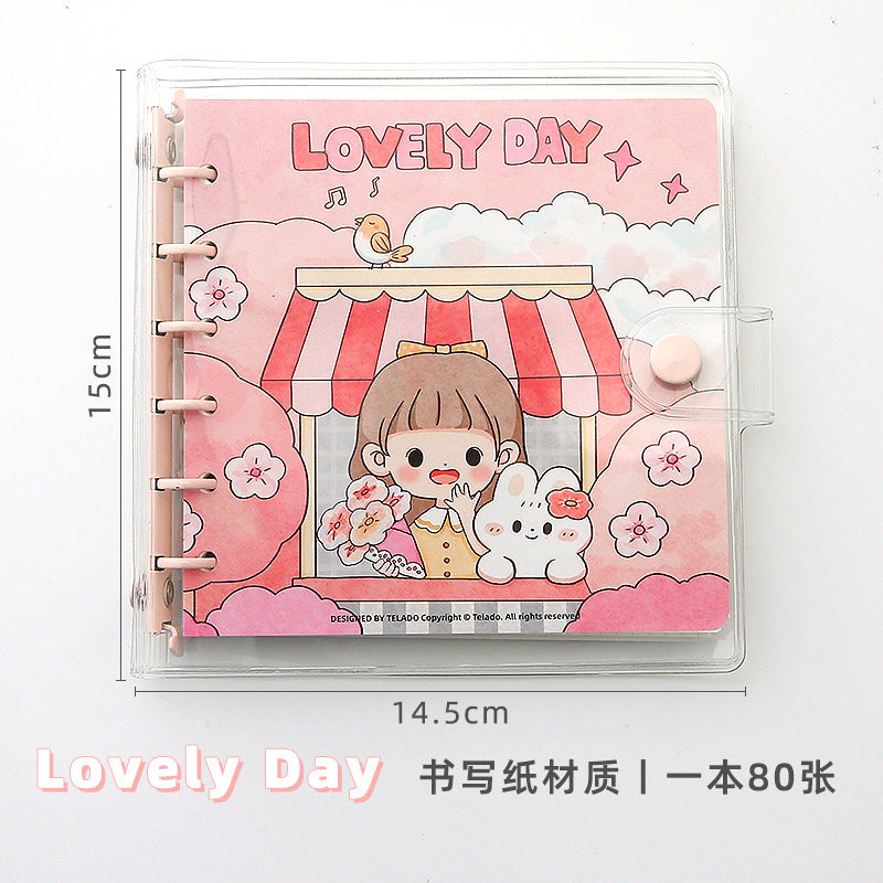 Cute girl square loose-leaf book #B2182