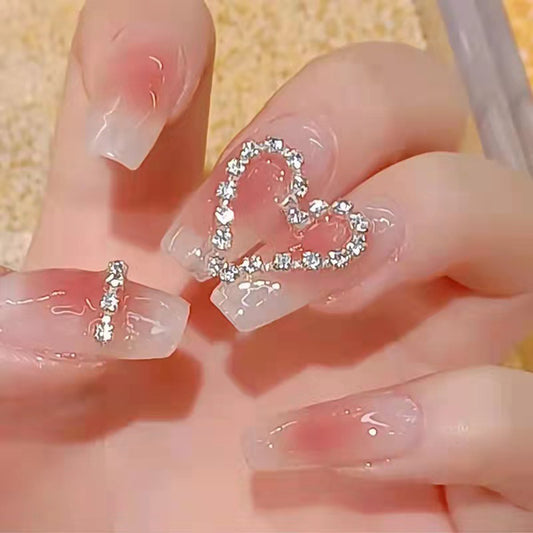 Wearable Nail Patches Ballet Nailpatch Pink Ice Transparent Diamond #N3320