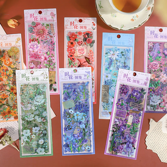 Small fresh plants and flowers hand account material stickers #S5118