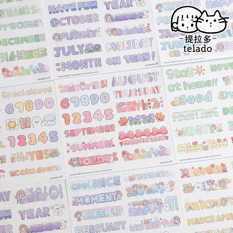 10Pcs/Lot English word stickers 5 Style #ST7178