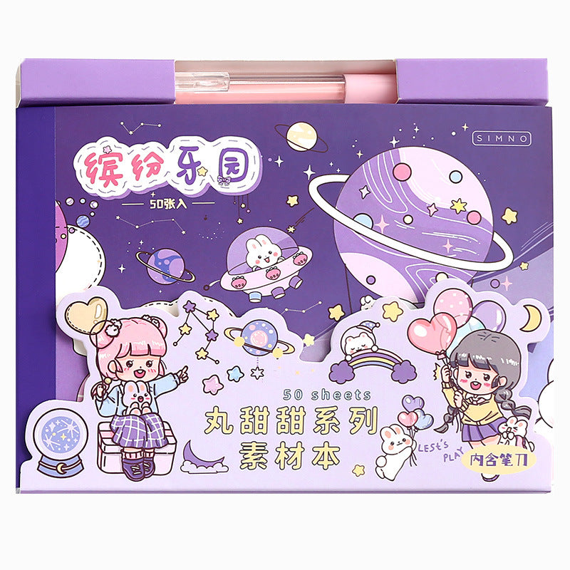 Cute cartoon girl hand account decoration landscaping material stickers #S5112