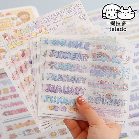 10Pcs/Lot English word stickers 5 Style #ST7178