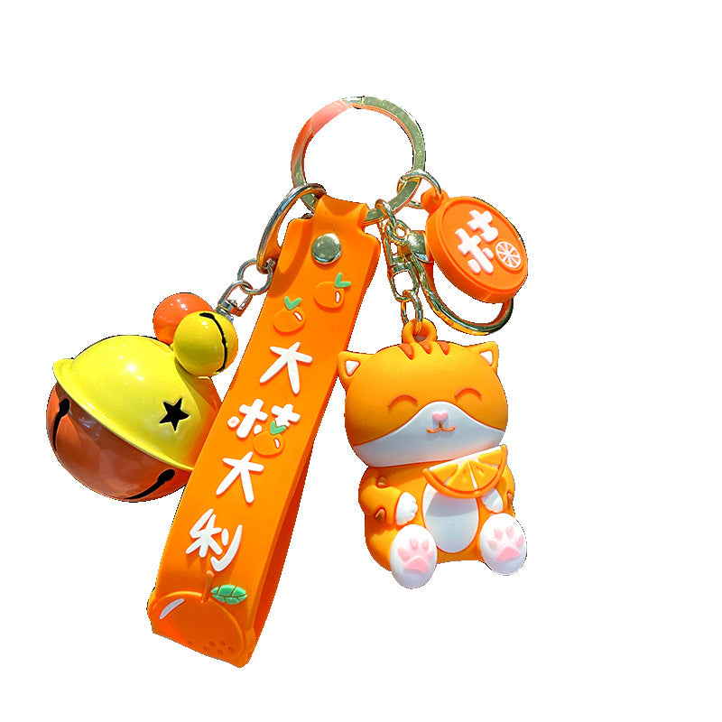 Cartoon orange cat doll keychain #K5898