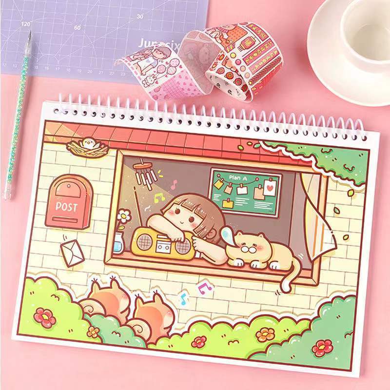 40Sheet/80Pages Double-sided Release Paper Sticker Loose-leaf Illustration Book Storage Book #RP69048